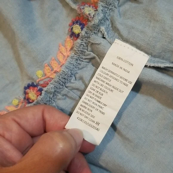 Milkshake blue dress with embroidery girls size 8 EUC - Picture 8 of 12